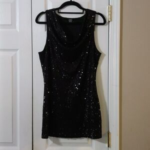 Karen Kane black sequin dress Sz L NWOT